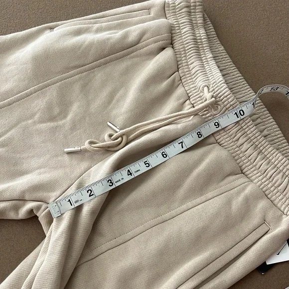 NINETY PERCENT NWT Color-block Organic Cotton Hoodie/Joggers Set Beige - XS